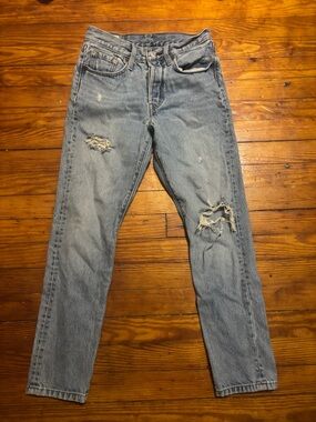 Levi's Light Blue Distressed Skinny Jeans